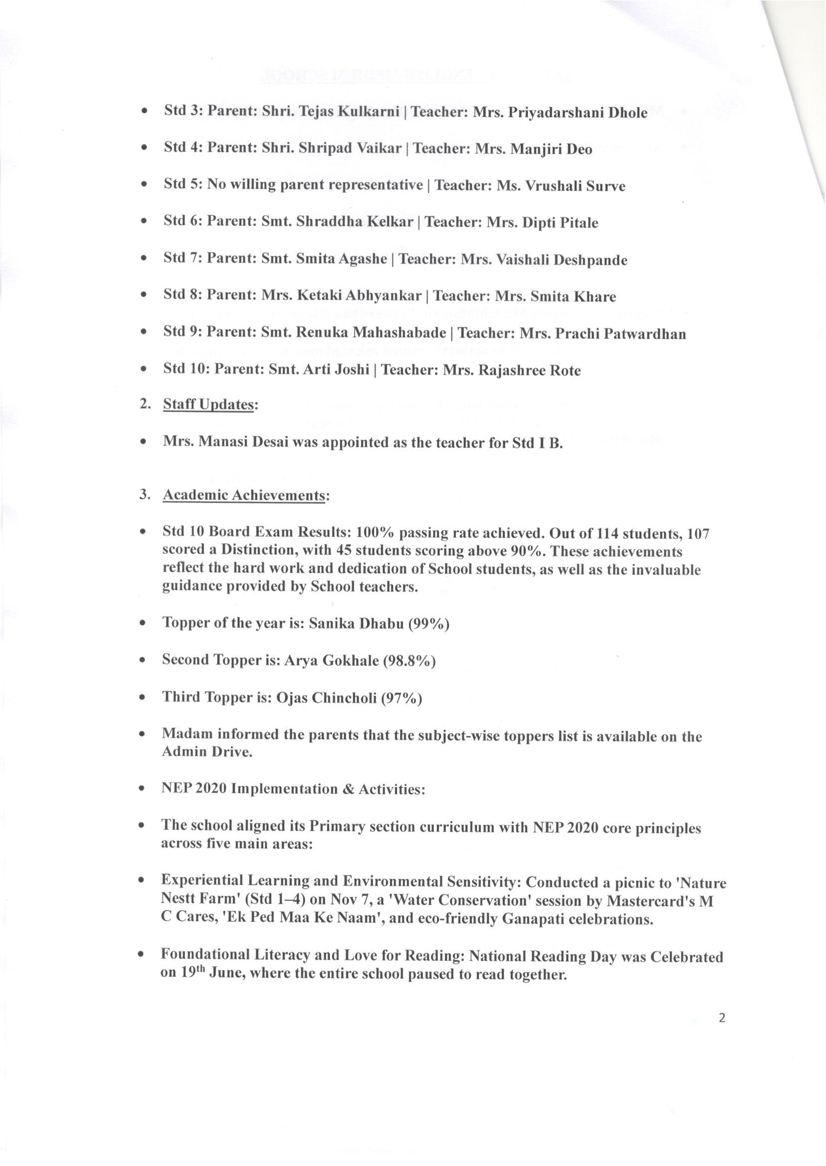 MINUTES-School General Body Meeting Std. I to IV (2026-27) - Page 2
