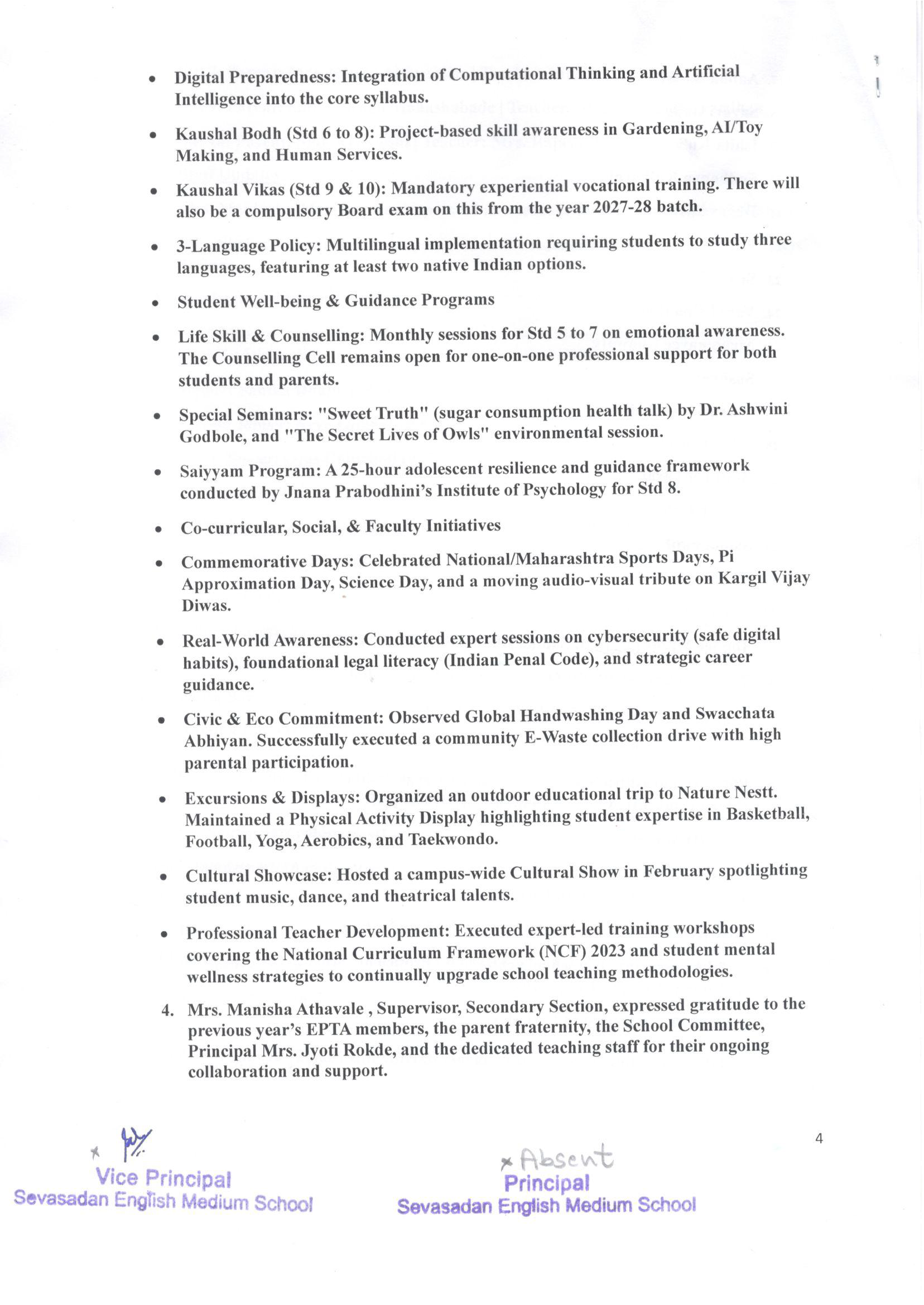 MINUTES-School General Body Meeting Std. V to VII (2026-27) - Page 4