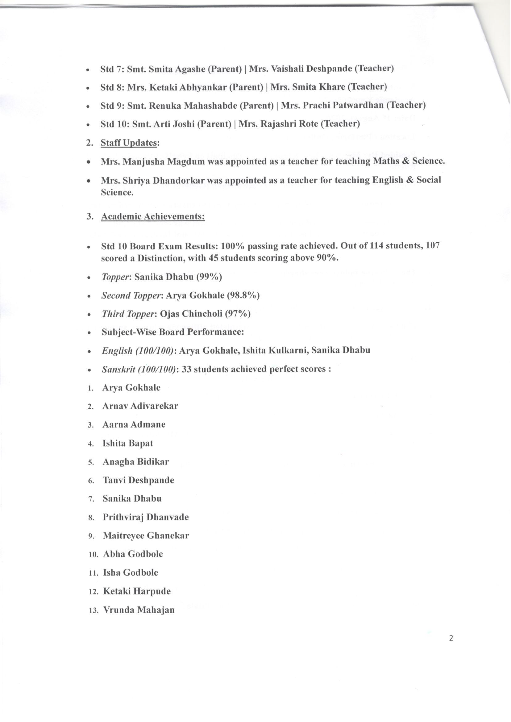 MINUTES-School General Body Meeting Std. VIII to X (2026-27) - Page 2